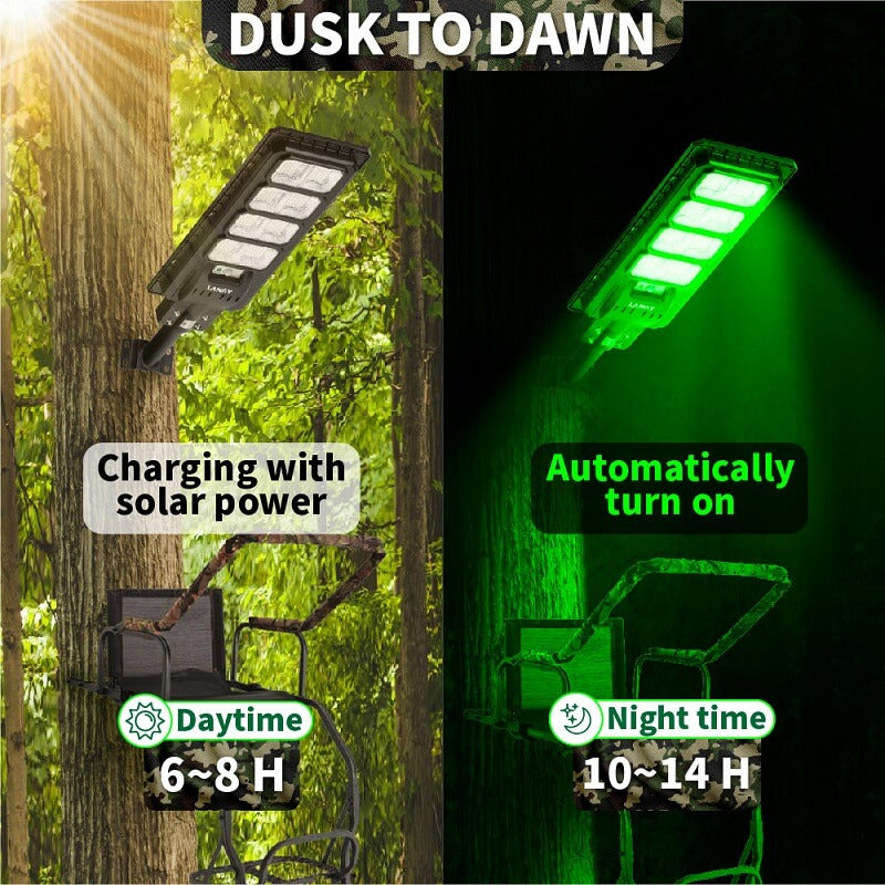 Powerful Solar Green Feeder Light 25000 Lumens for Hunting