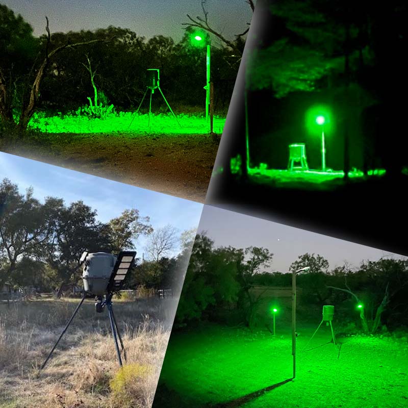 Powerful Solar Green Feeder Light 25000 Lumens for Hunting