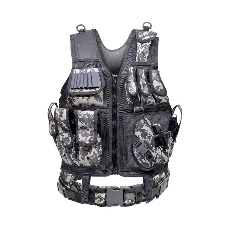 6000D Nylon Tactical Grid Vest Multi Pocket Camouflage Training Gear