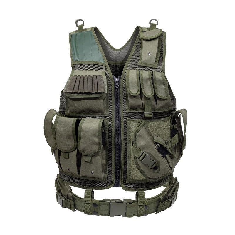 6000D Nylon Tactical Grid Vest Multi Pocket Camouflage Training Gear