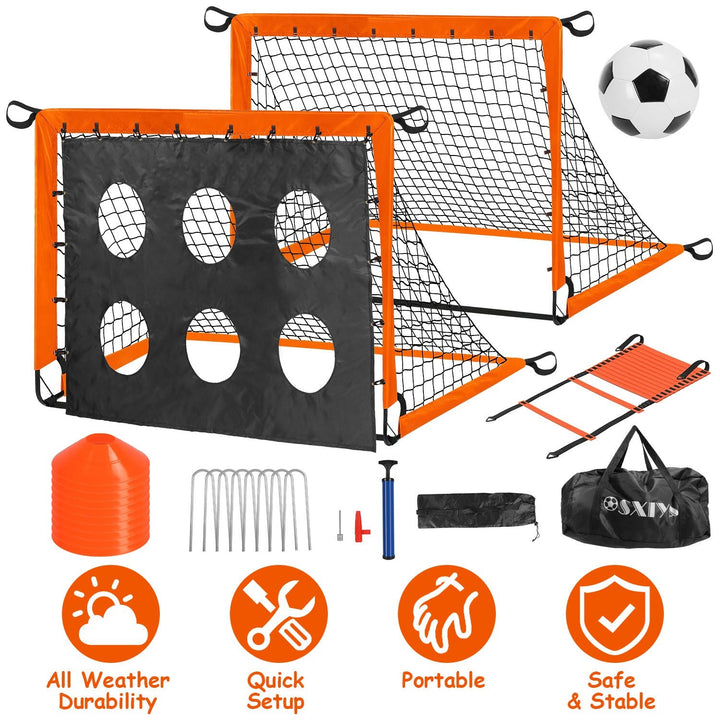 Kids Soccer Goal Set Portable Training Kit for Backyard Play