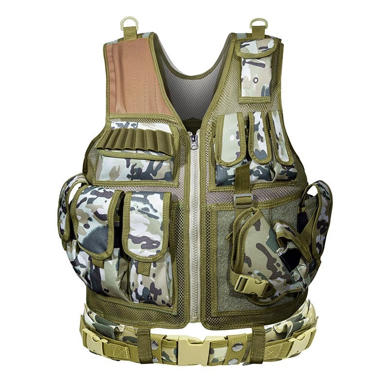 6000D Nylon Tactical Grid Vest Multi Pocket Camouflage Training Gear