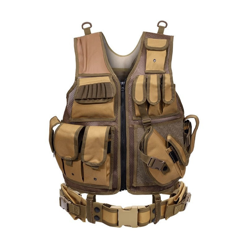 6000D Nylon Tactical Grid Vest Multi Pocket Camouflage Training Gear