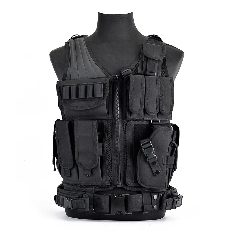 6000D Nylon Tactical Grid Vest Multi Pocket Camouflage Training Gear