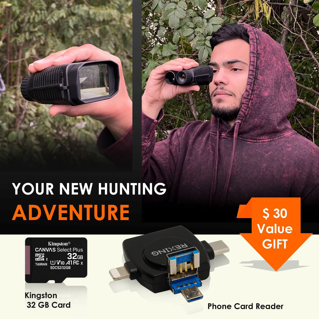 B1 Mini 1080p Night Vision Digital Binoculars with Recording