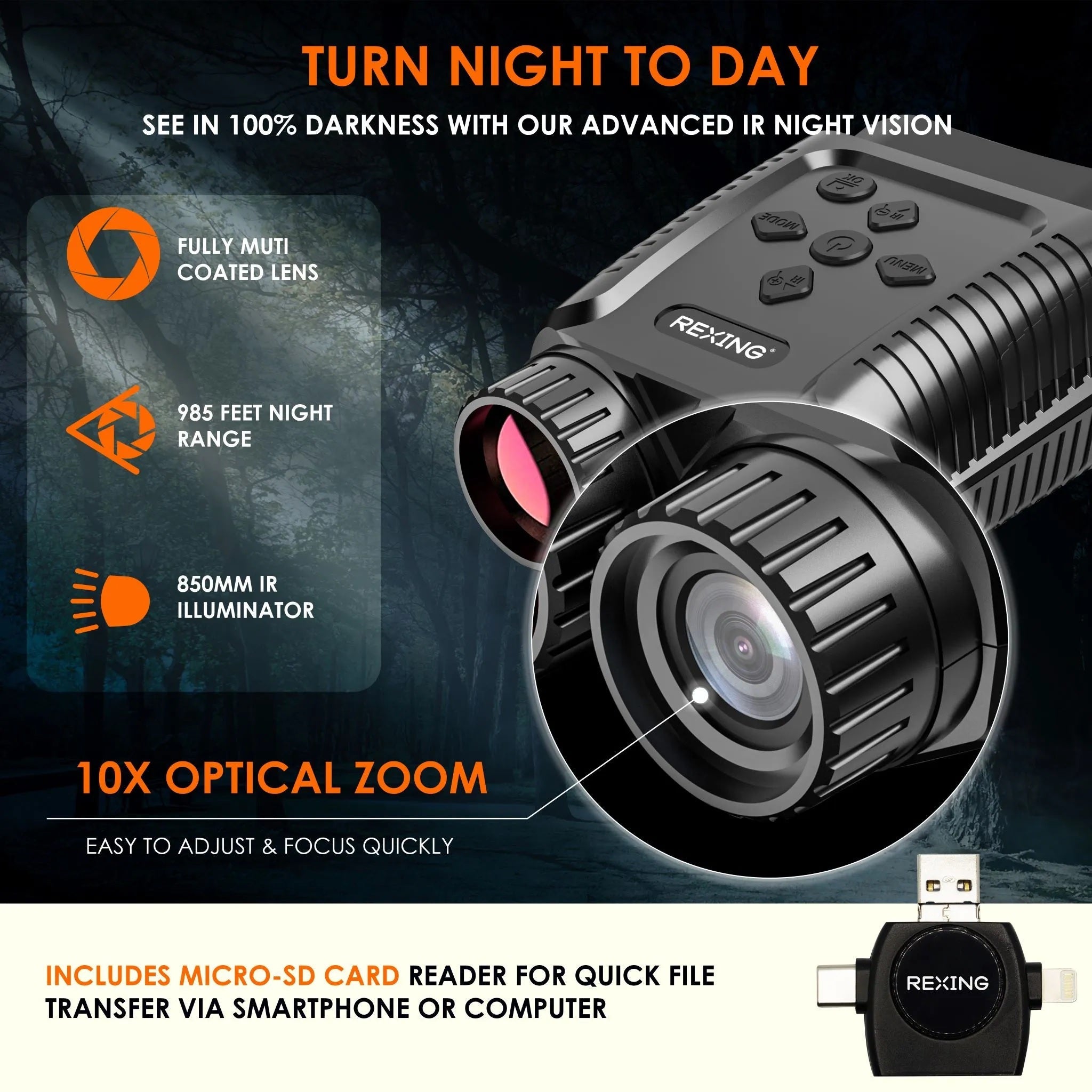 B1 Mini 1080p Night Vision Digital Binoculars with Recording