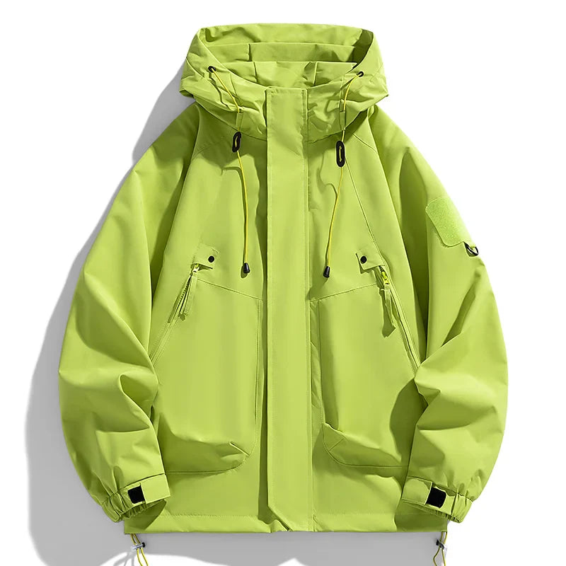 Mens Waterproof Windbreaker Hooded Jacket Lightweight Softshell for Outdoor