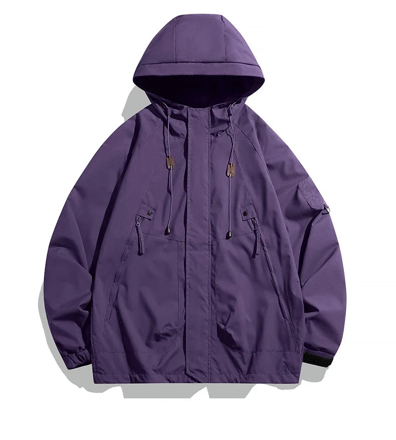 Mens Waterproof Windbreaker Hooded Jacket Lightweight Softshell for Outdoor
