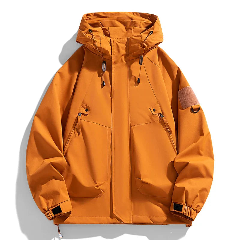 Mens Waterproof Windbreaker Hooded Jacket Lightweight Softshell for Outdoor