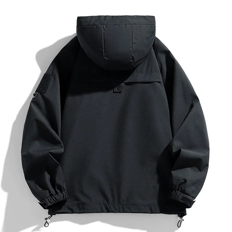 Mens Waterproof Windbreaker Hooded Jacket Lightweight Softshell for Outdoor