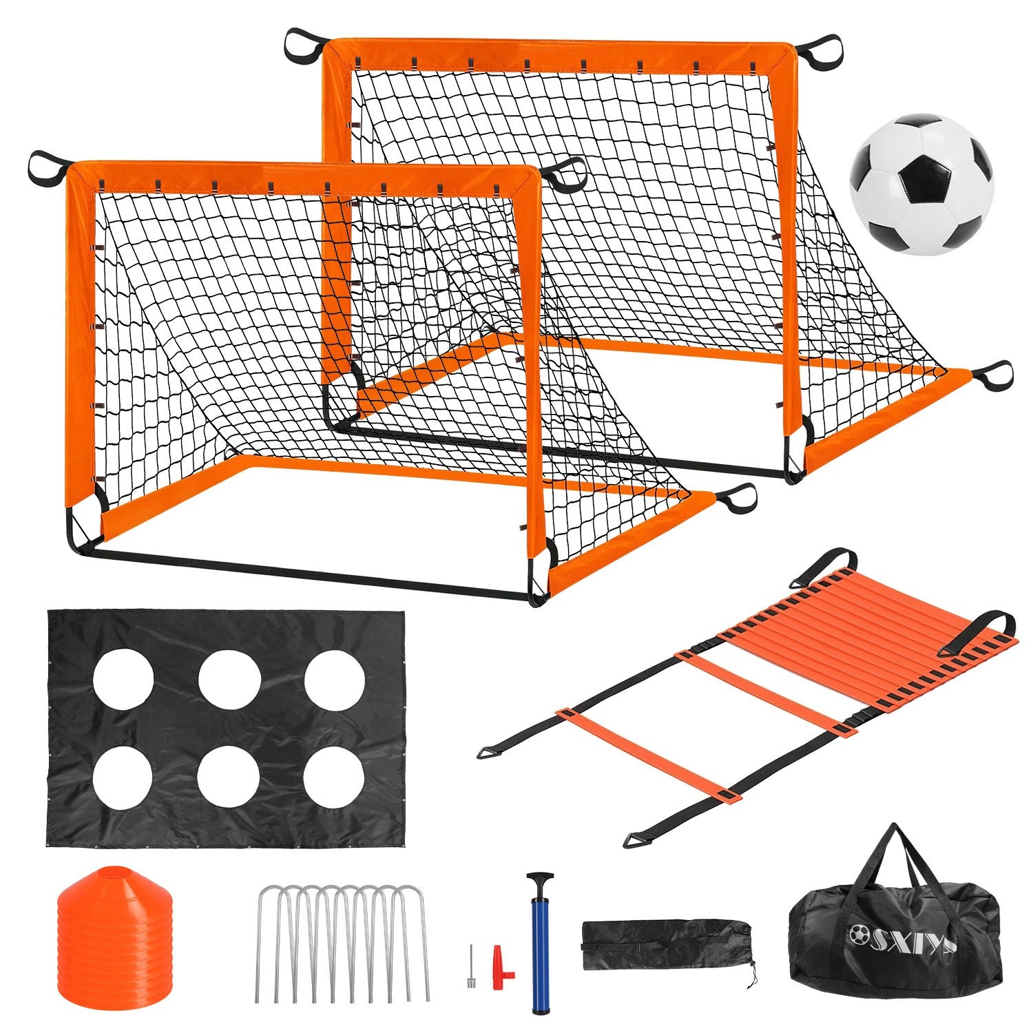 Kids Soccer Goal Set Portable Training Kit for Backyard Play