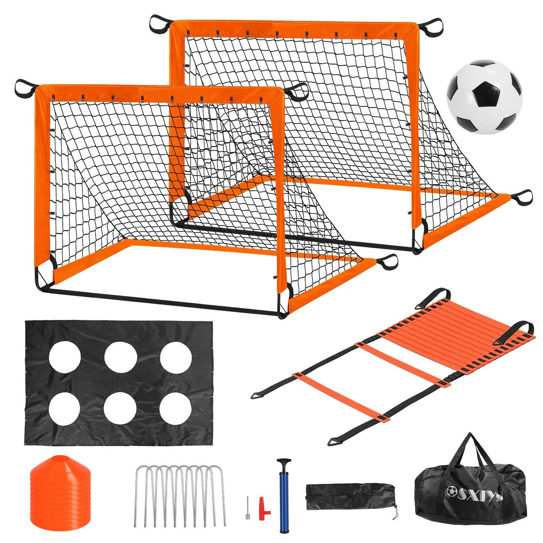 Kids Soccer Goal Set Portable Training Kit for Backyard Play