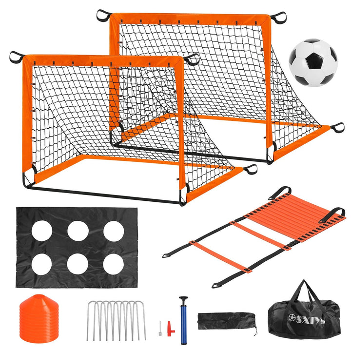 Kids Soccer Goal Set Portable Training Kit for Backyard Play