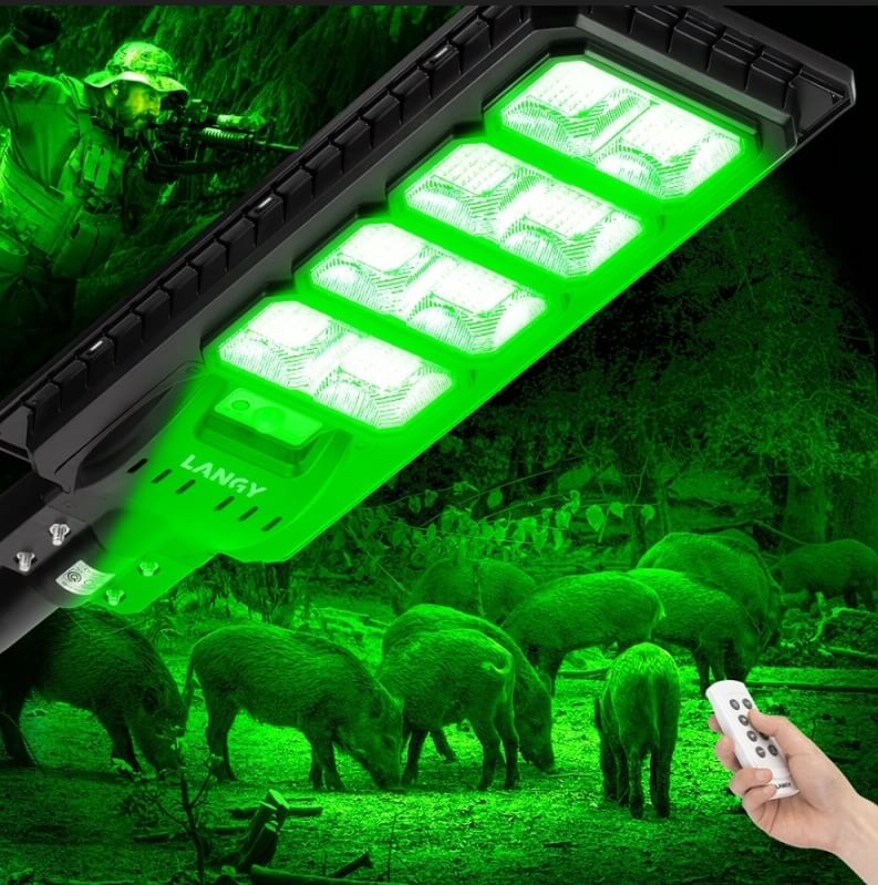 Powerful Solar Green Feeder Light 25000 Lumens for Hunting