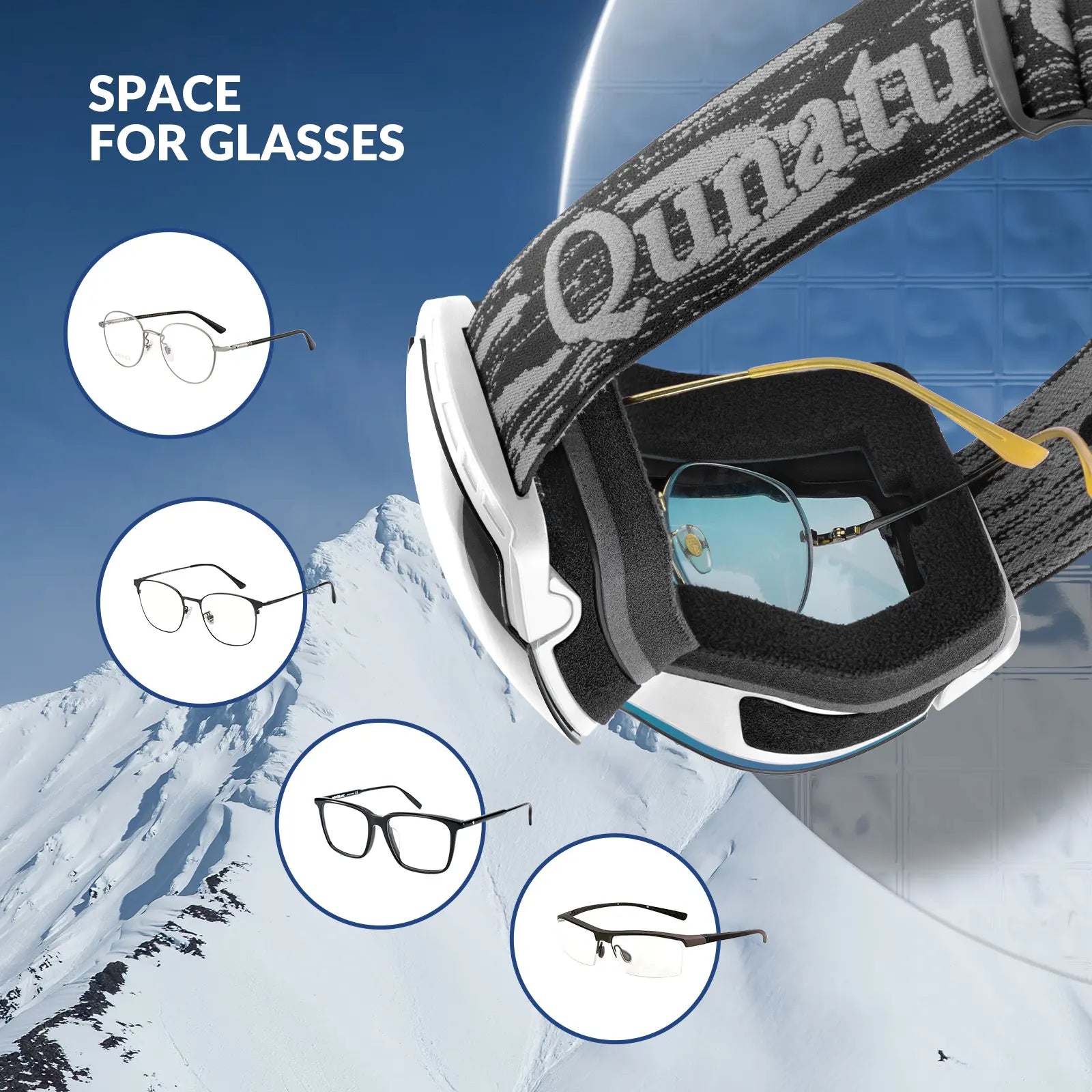 Anti Fog Ski Goggles UV400 Double Layer Lens for Clear