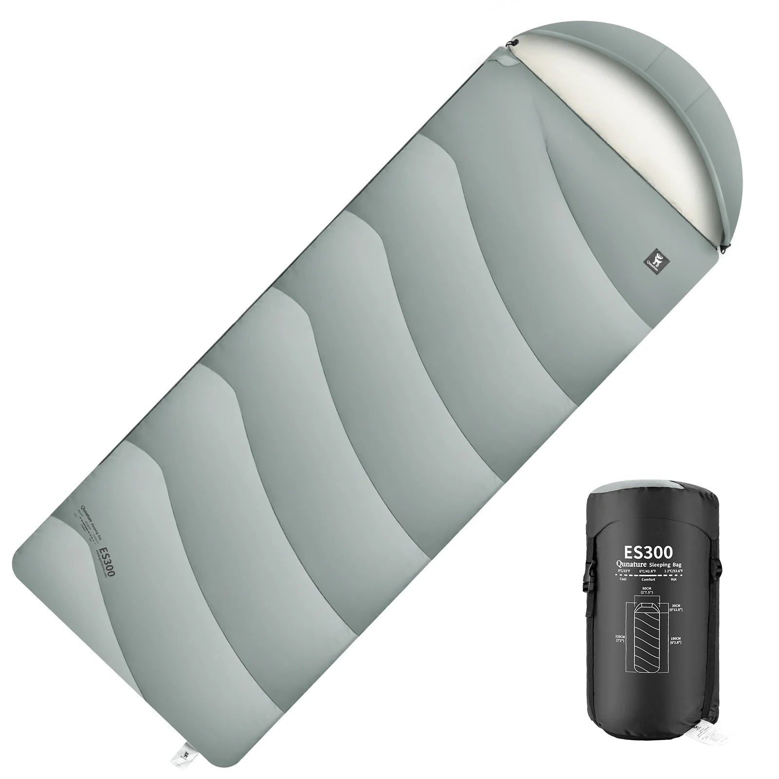 Cotton Envelope Sleeping Bag Portable Backpacking with Compression Sack