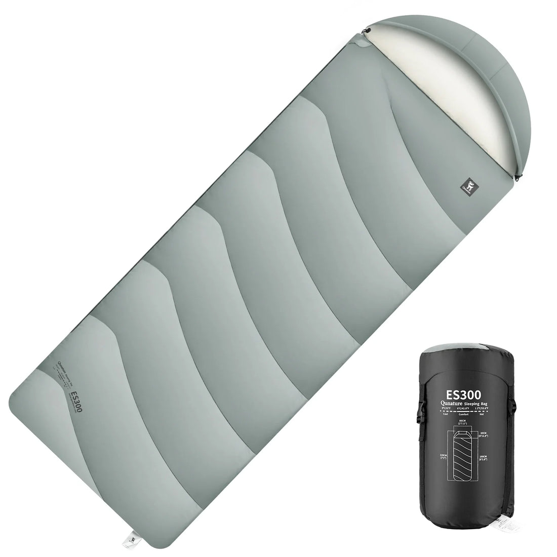 Cotton Envelope Sleeping Bag Portable Backpacking with Compression Sack